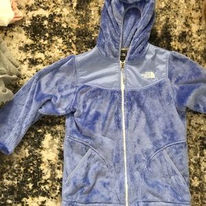 Perry-winkle North Face furry zip up
